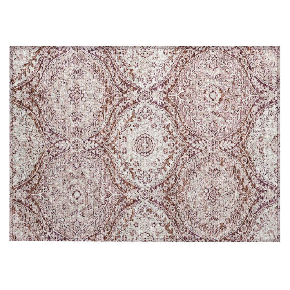 Machine Washable Indoor/Outdoor Chantille ACN2698 Pink 1'8" x 2'6" Rug. Picture 1