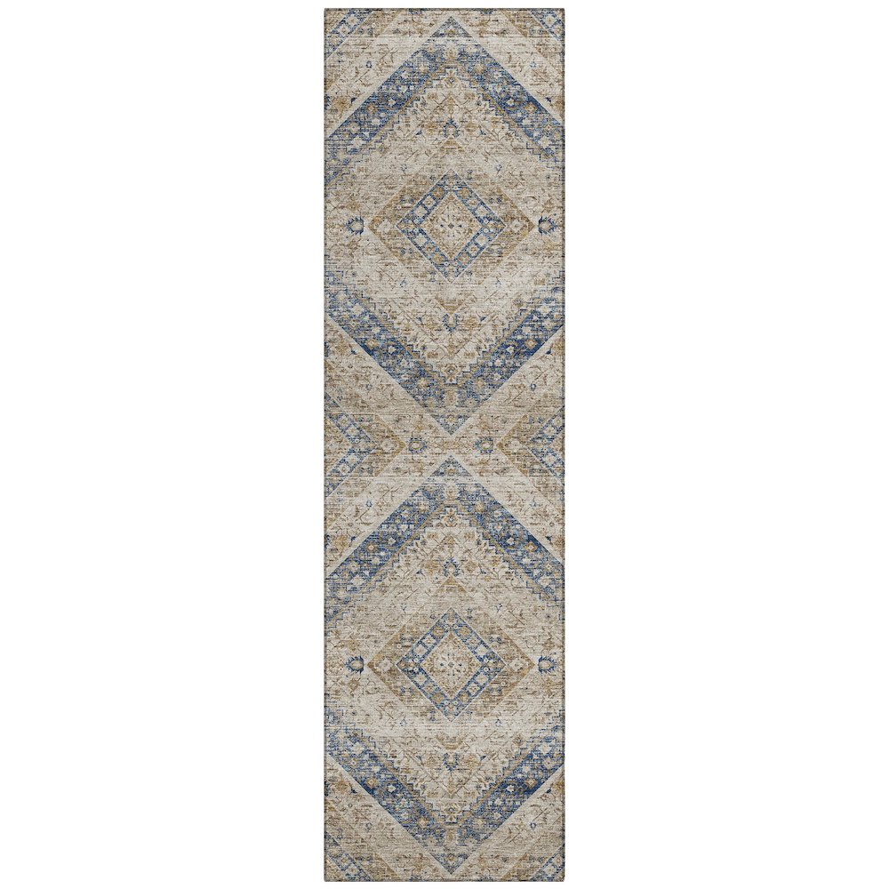 Machine Washable Indoor/Outdoor Chantille ACN2699 Brown 2'3" x 7'6" Runner Rug. Picture 1
