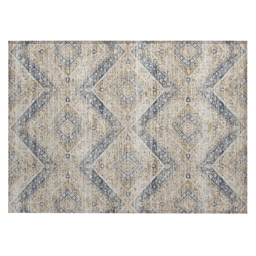 Machine Washable Indoor/Outdoor Chantille ACN2699 Brown 1'8" x 2'6" Rug. Picture 1