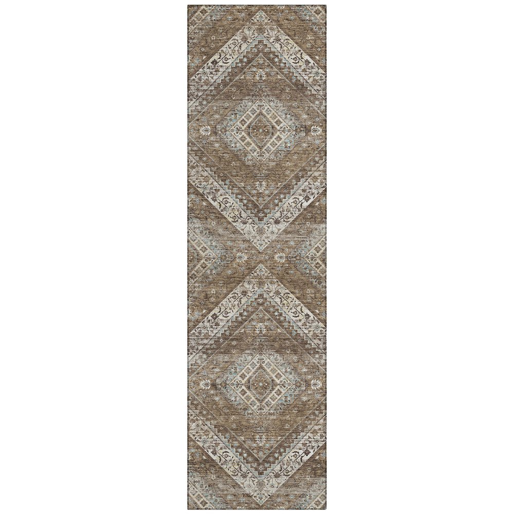 Machine Washable Indoor/Outdoor Chantille ACN2699 Brown 2'3" x 7'6" Runner Rug. Picture 1