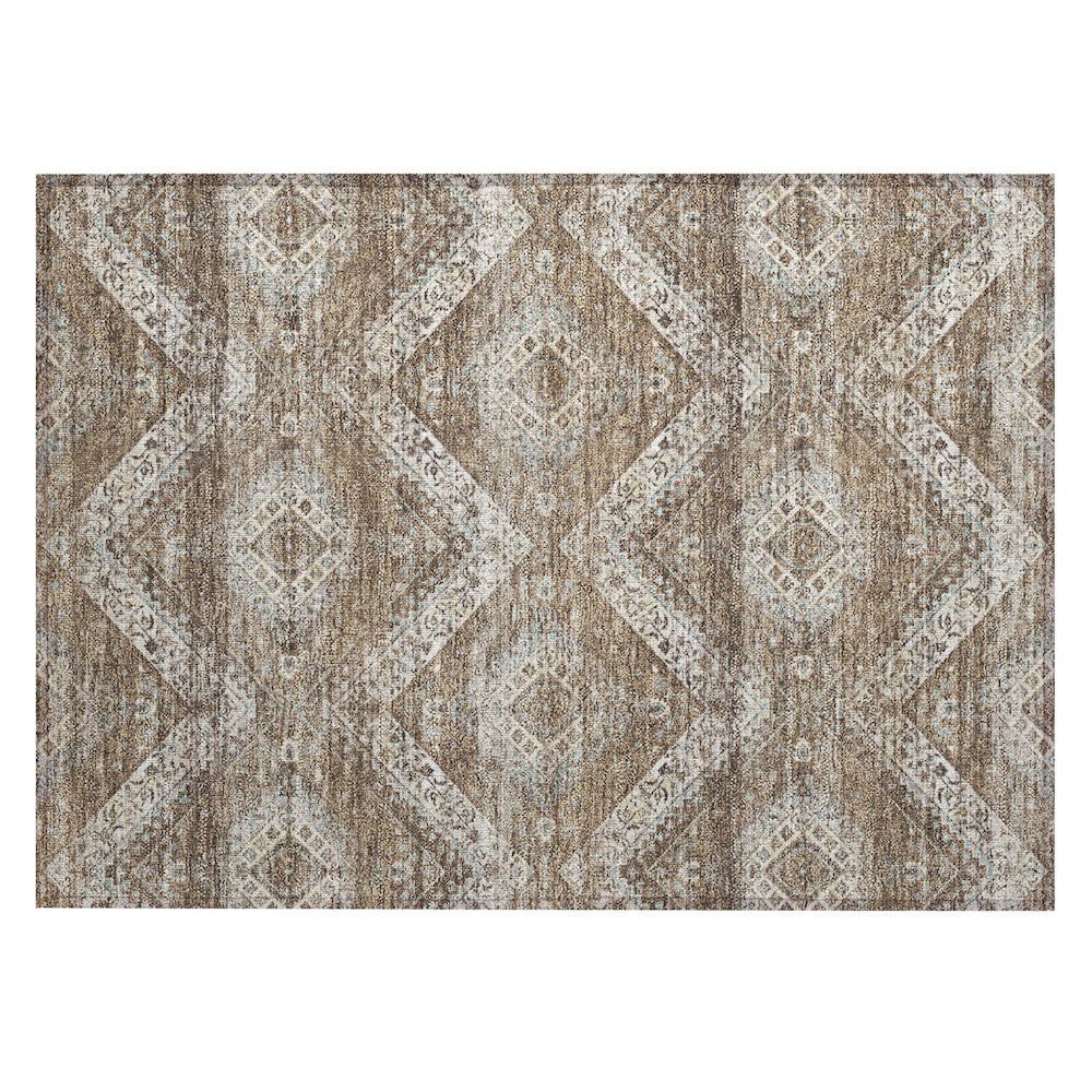 Machine Washable Indoor/Outdoor Chantille ACN2699 Brown 1'8" x 2'6" Rug. Picture 1