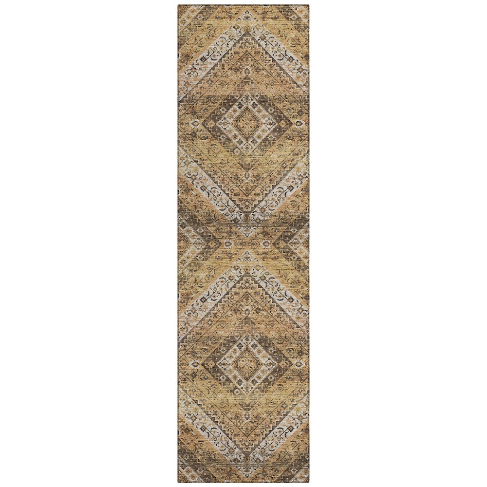 Machine Washable Indoor/Outdoor Chantille ACN2699 Orange 2'3" x 7'6" Runner Rug. Picture 1