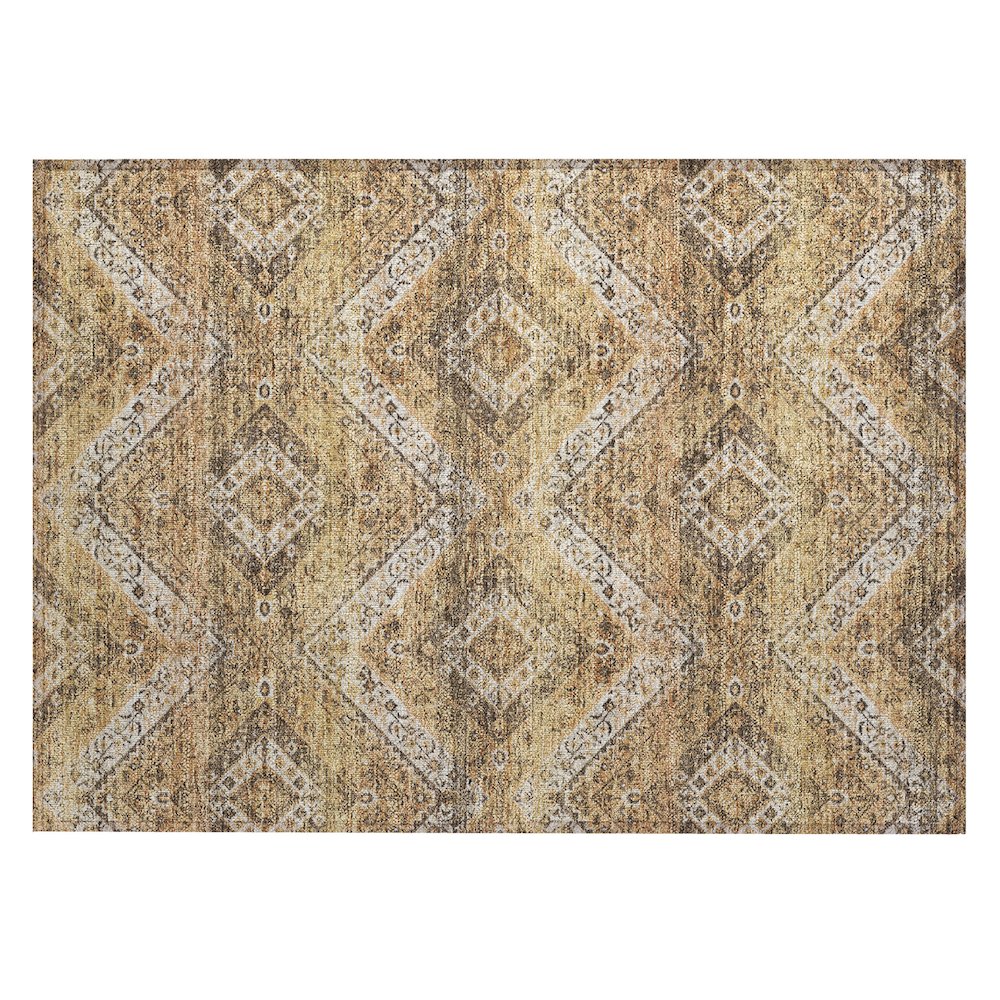 Machine Washable Indoor/Outdoor Chantille ACN2699 Orange 1'8" x 2'6" Rug. Picture 1
