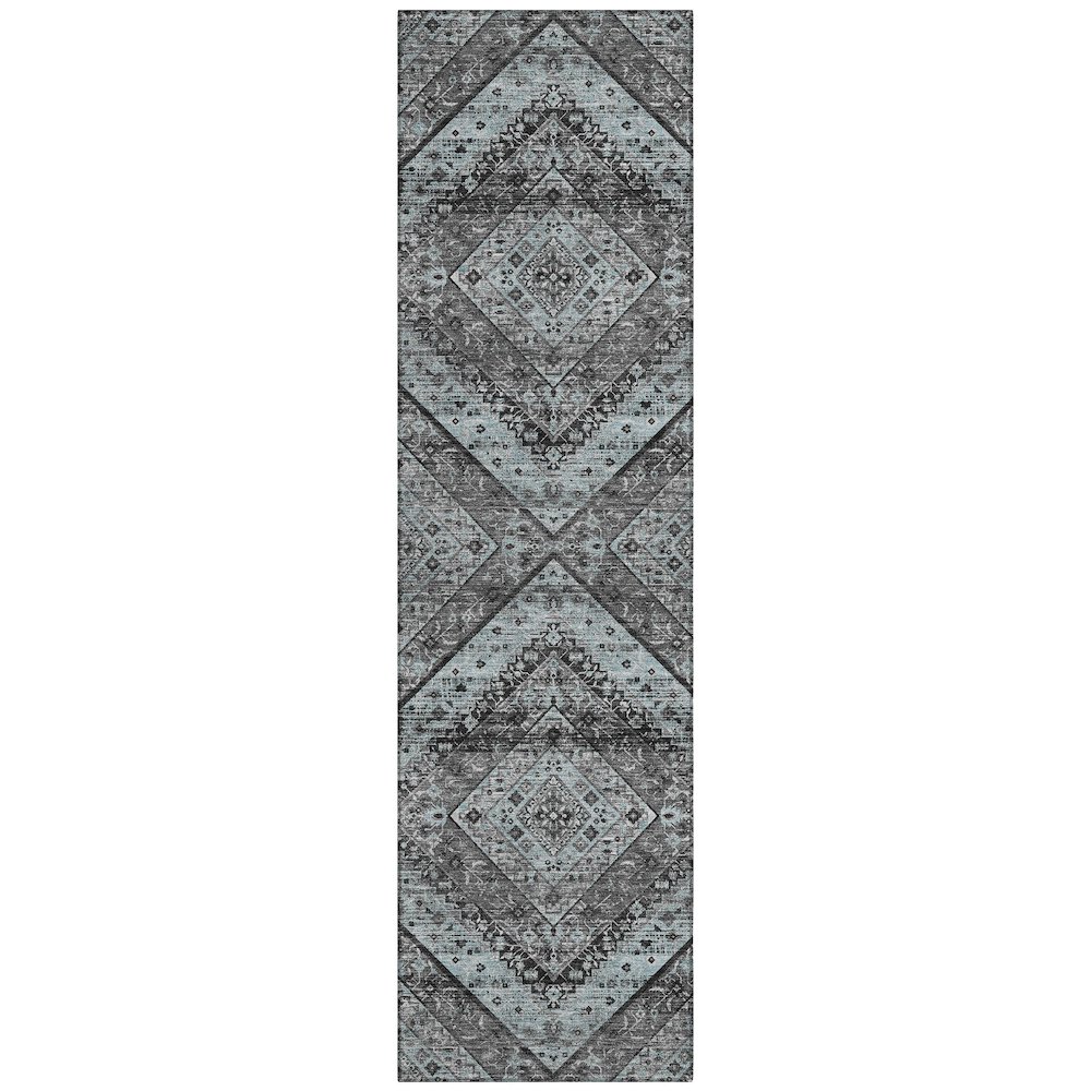 Machine Washable Indoor/Outdoor Chantille ACN2699 Gray 2'3" x 7'6" Runner Rug. Picture 1