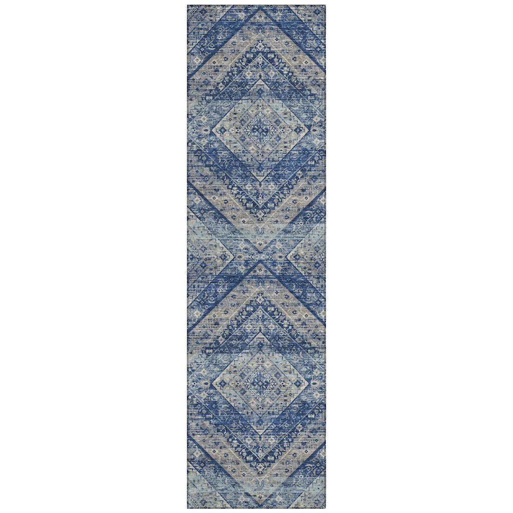 Machine Washable Indoor/Outdoor Chantille ACN2699 Blue 2'3" x 7'6" Runner Rug. Picture 1