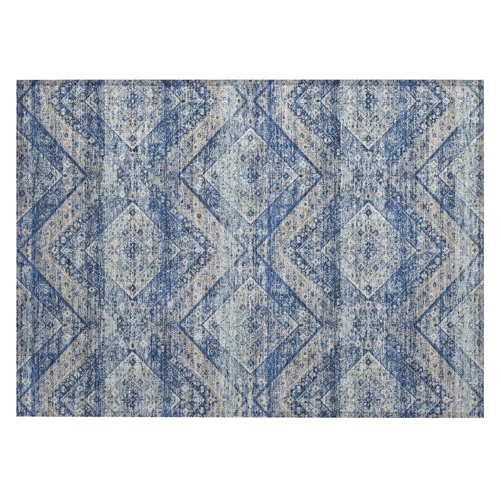 Machine Washable Indoor/Outdoor Chantille ACN2699 Blue 1'8" x 2'6" Rug. Picture 1