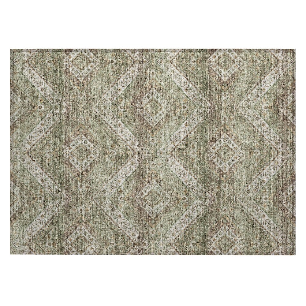 Machine Washable Indoor/Outdoor Chantille ACN2699 Green 1'8" x 2'6" Rug. Picture 1