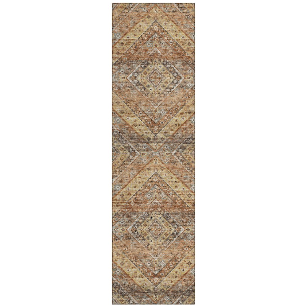 Machine Washable Indoor/Outdoor Chantille ACN2699 Orange 2'3" x 7'6" Runner Rug. Picture 1
