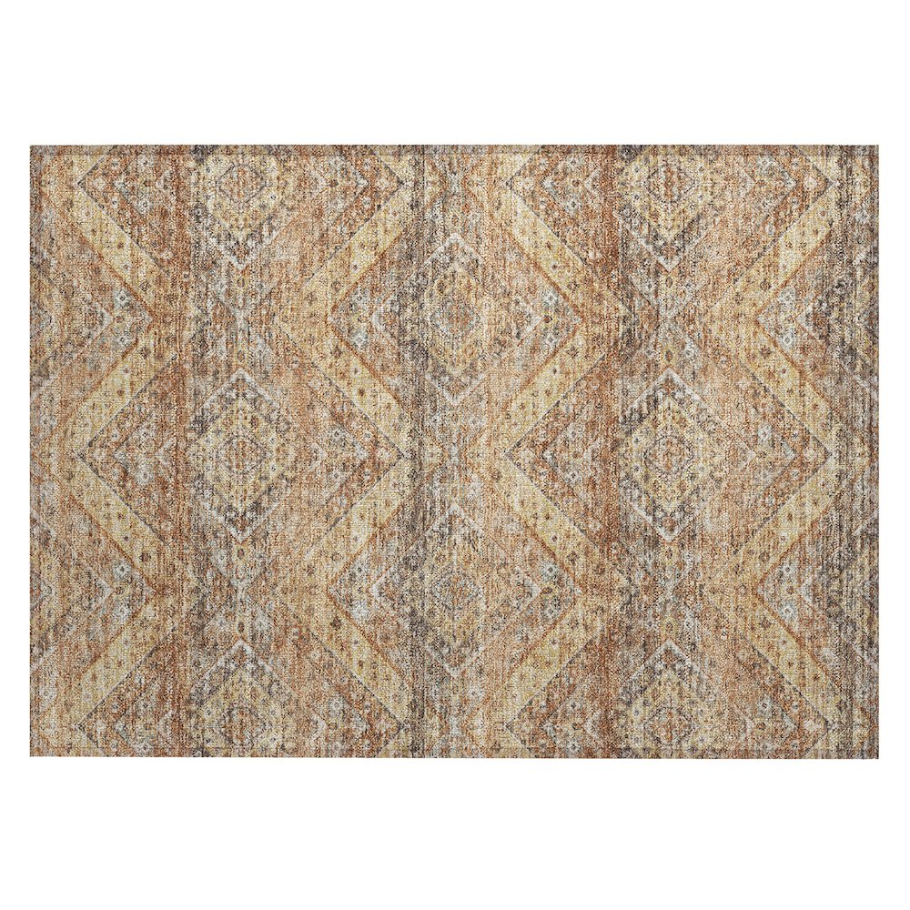 Machine Washable Indoor/Outdoor Chantille ACN2699 Orange 1'8" x 2'6" Rug. Picture 1