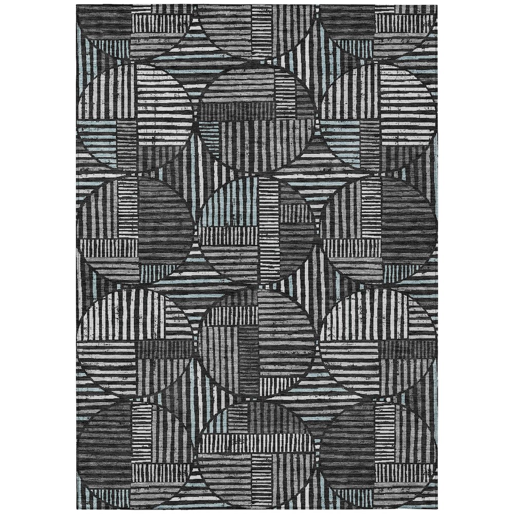 Machine Washable Indoor/Outdoor Chantille ACN2700 Black 2'6" x 3'10" Rug. Picture 1