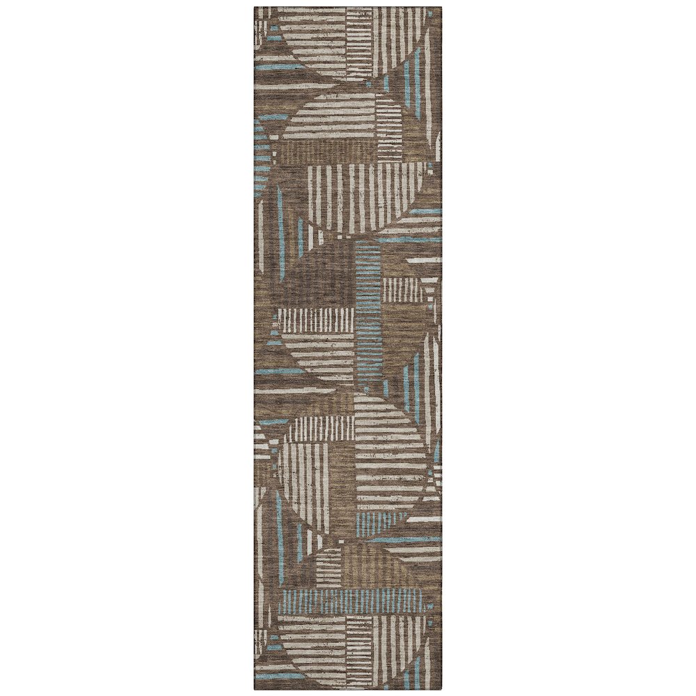 Machine Washable Indoor/Outdoor Chantille ACN2700 Brown 2'3" x 7'6" Runner Rug. Picture 1