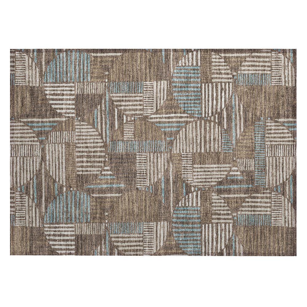 Machine Washable Indoor/Outdoor Chantille ACN2700 Brown 1'8" x 2'6" Rug. Picture 1