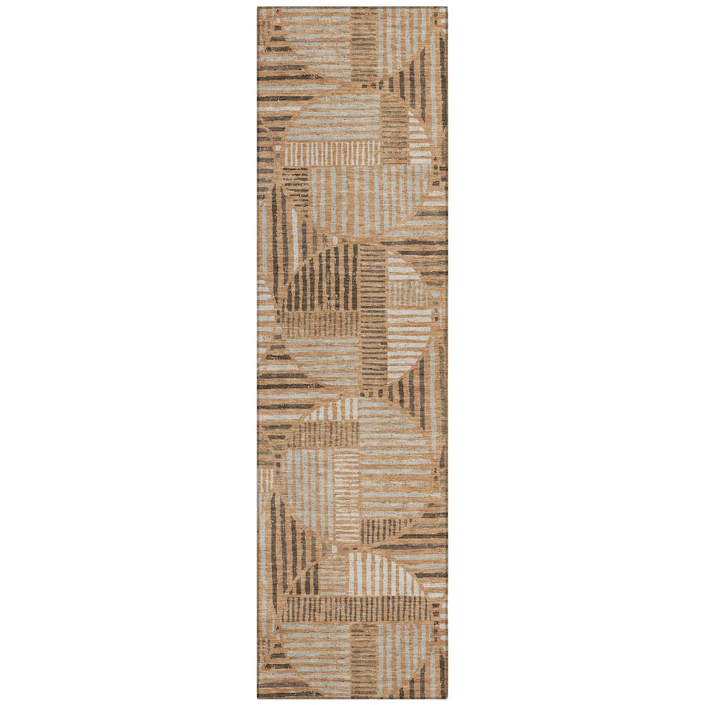 Machine Washable Indoor/Outdoor Chantille ACN2700 Orange 2'3" x 7'6" Runner Rug. Picture 1