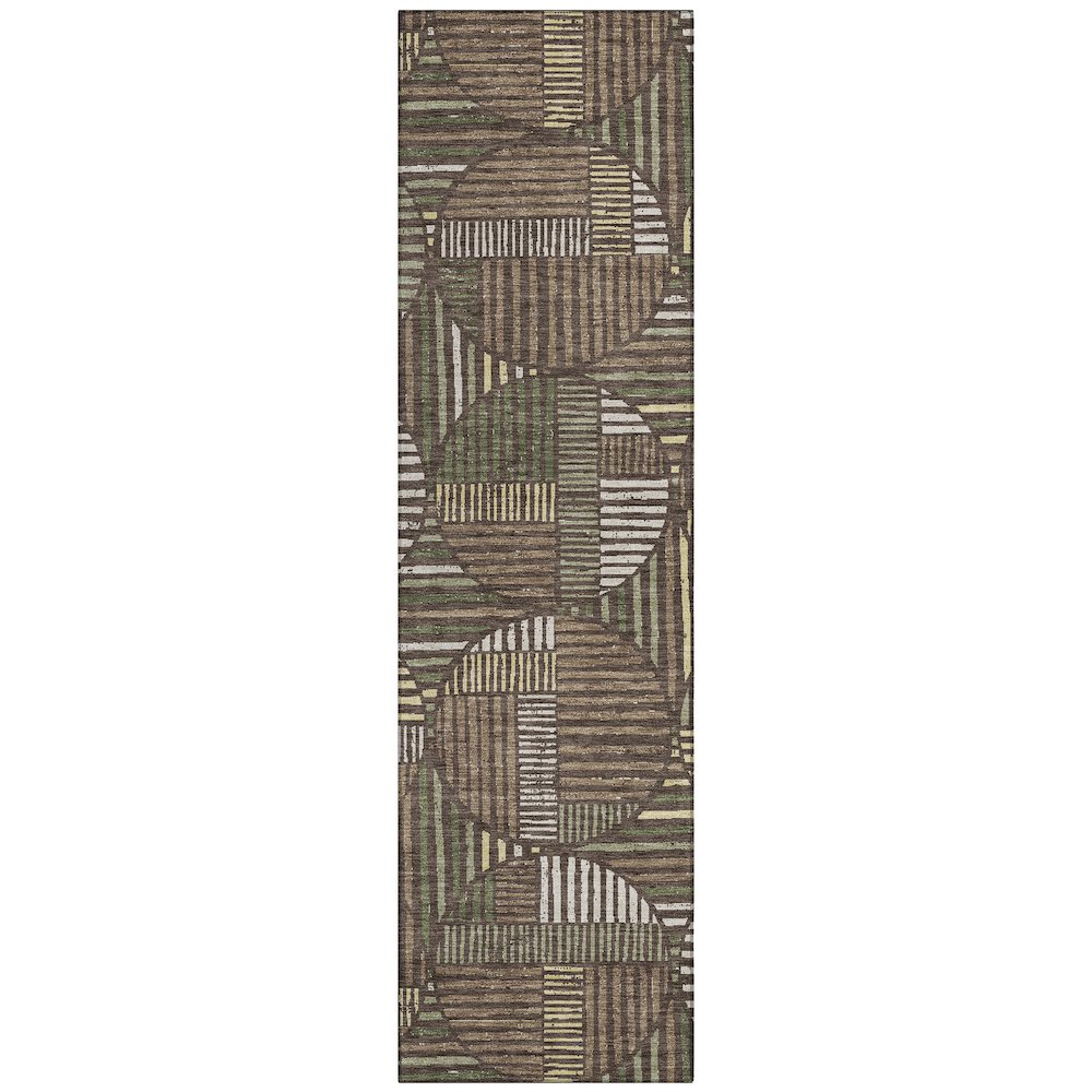 Machine Washable Indoor/Outdoor Chantille ACN2700 Brown 2'3" x 7'6" Runner Rug. Picture 1