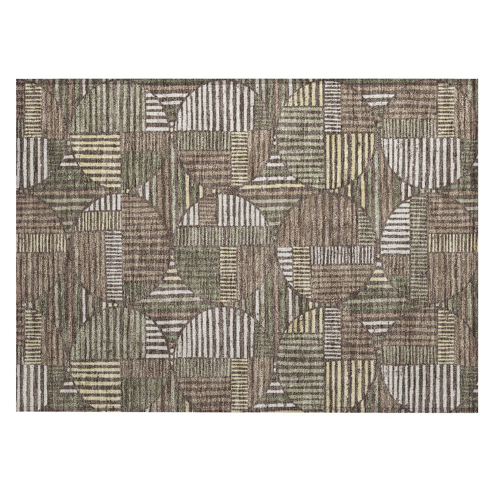Machine Washable Indoor/Outdoor Chantille ACN2700 Brown 1'8" x 2'6" Rug. Picture 1