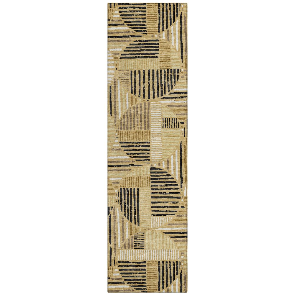 Machine Washable Indoor/Outdoor Chantille ACN2700 Gold 2'3" x 7'6" Runner Rug. Picture 1