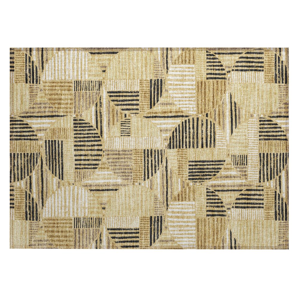 Machine Washable Indoor/Outdoor Chantille ACN2700 Gold 1'8" x 2'6" Rug. Picture 1