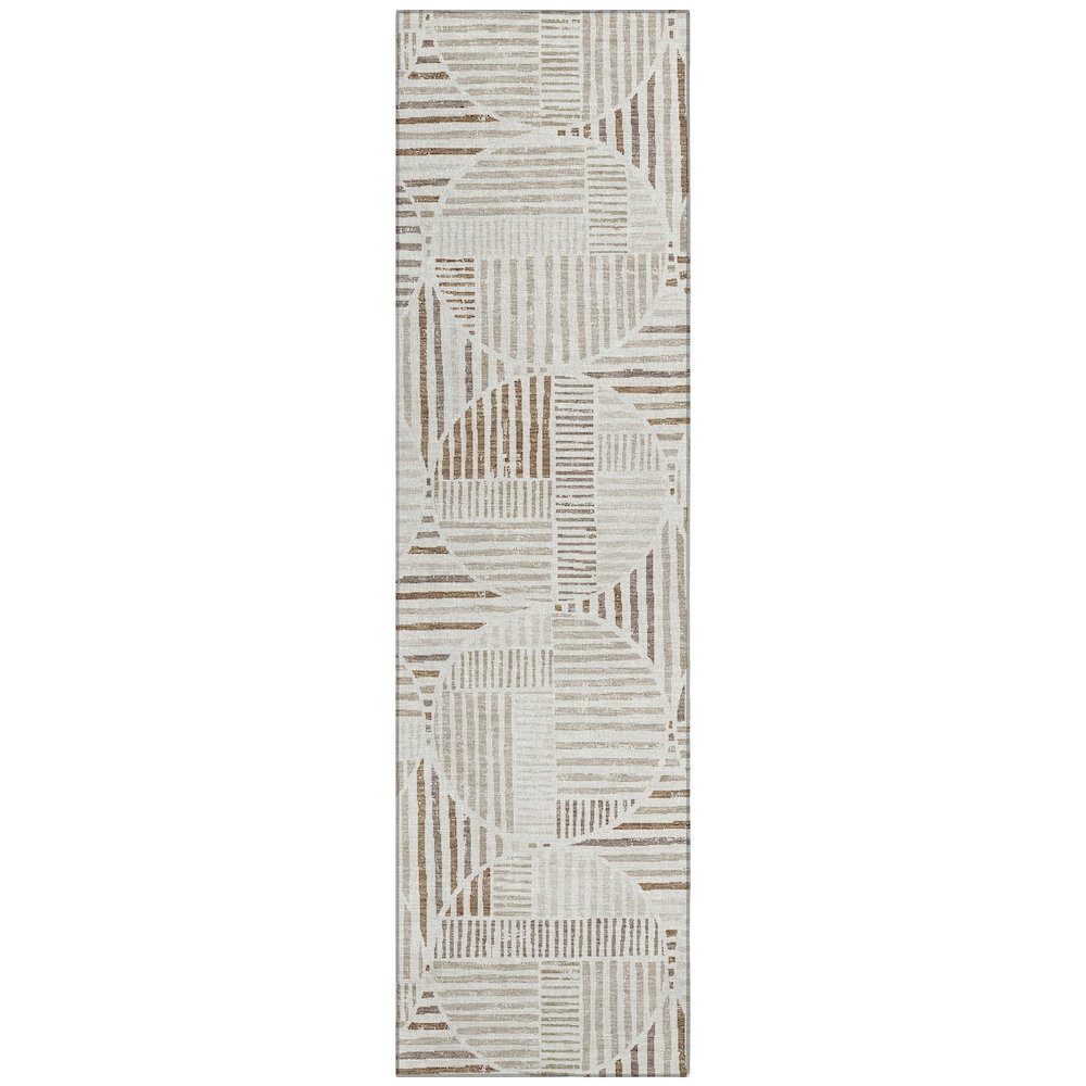 Machine Washable Indoor/Outdoor Chantille ACN2700 Ivory 2'3" x 7'6" Runner Rug. Picture 1