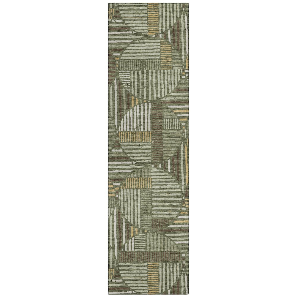 Machine Washable Indoor/Outdoor Chantille ACN2700 Green 2'3" x 7'6" Runner Rug. Picture 1