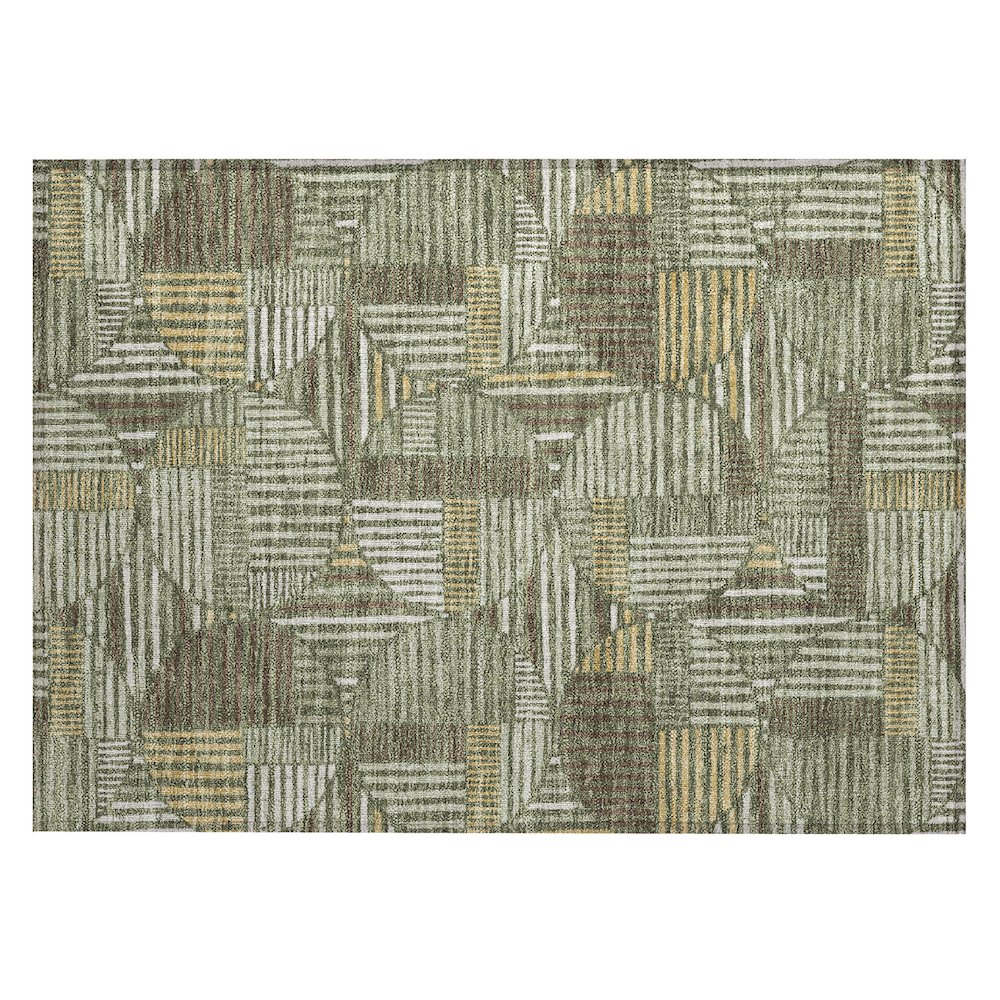 Machine Washable Indoor/Outdoor Chantille ACN2700 Green 1'8" x 2'6" Rug. Picture 1