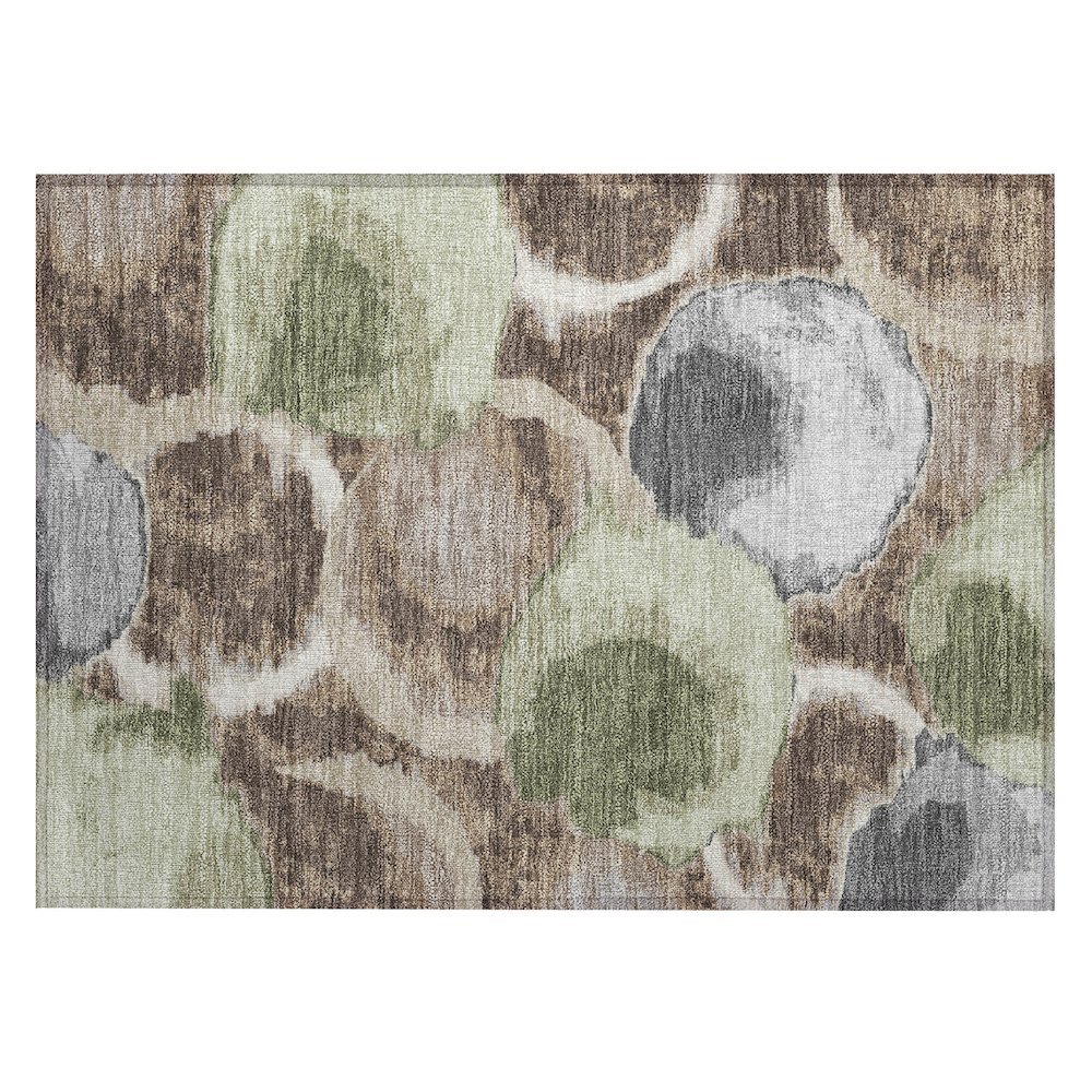 Machine Washable Indoor/Outdoor Chantille ACN2701 Brown 1'8" x 2'6" Rug. Picture 1