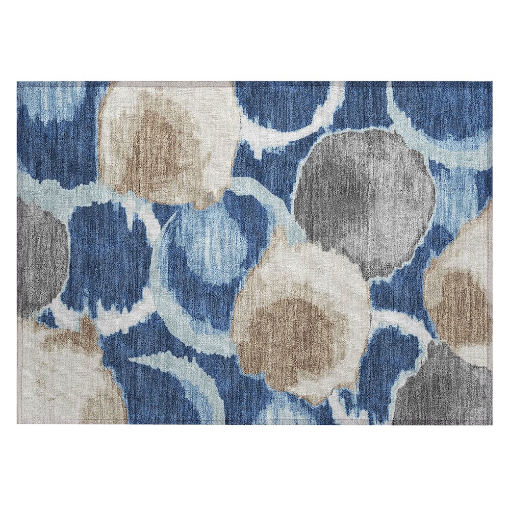 Machine Washable Indoor/Outdoor Chantille ACN2701 Blue 1'8" x 2'6" Rug. Picture 1