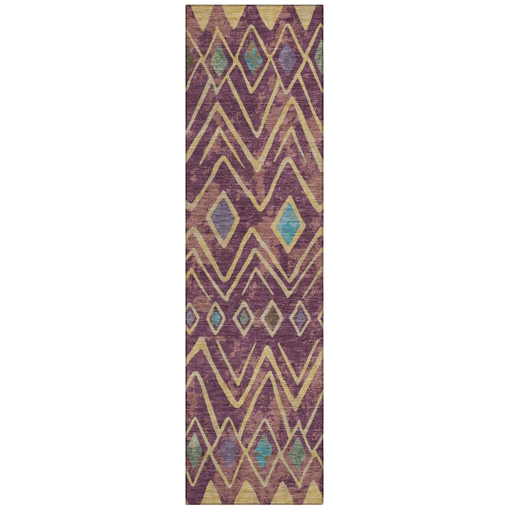 Machine Washable Indoor/Outdoor Chantille ACN2702 Purple 2'3" x 7'6" Runner Rug. Picture 1
