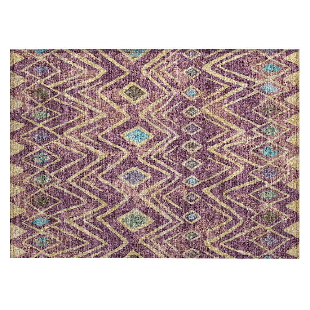 Machine Washable Indoor/Outdoor Chantille ACN2702 Purple 1'8" x 2'6" Rug. Picture 1