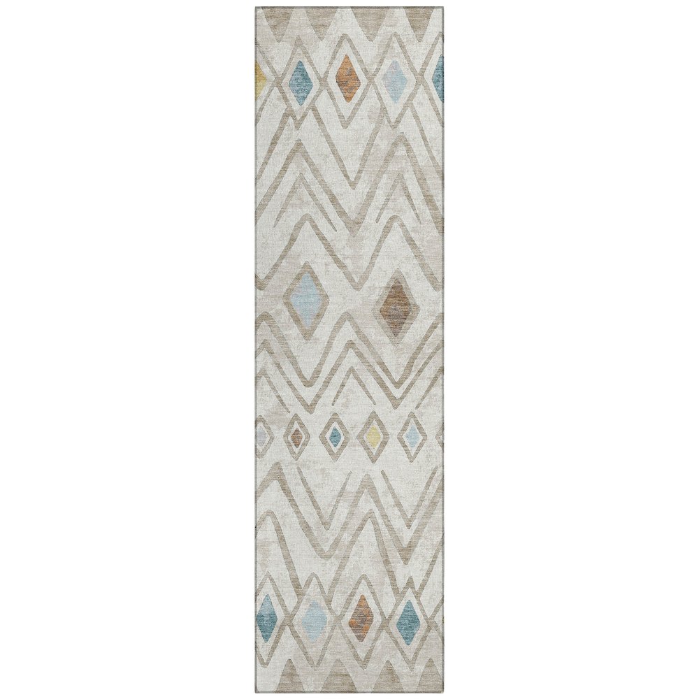 Machine Washable Indoor/Outdoor Chantille ACN2702 Ivory 2'3" x 7'6" Runner Rug. Picture 1