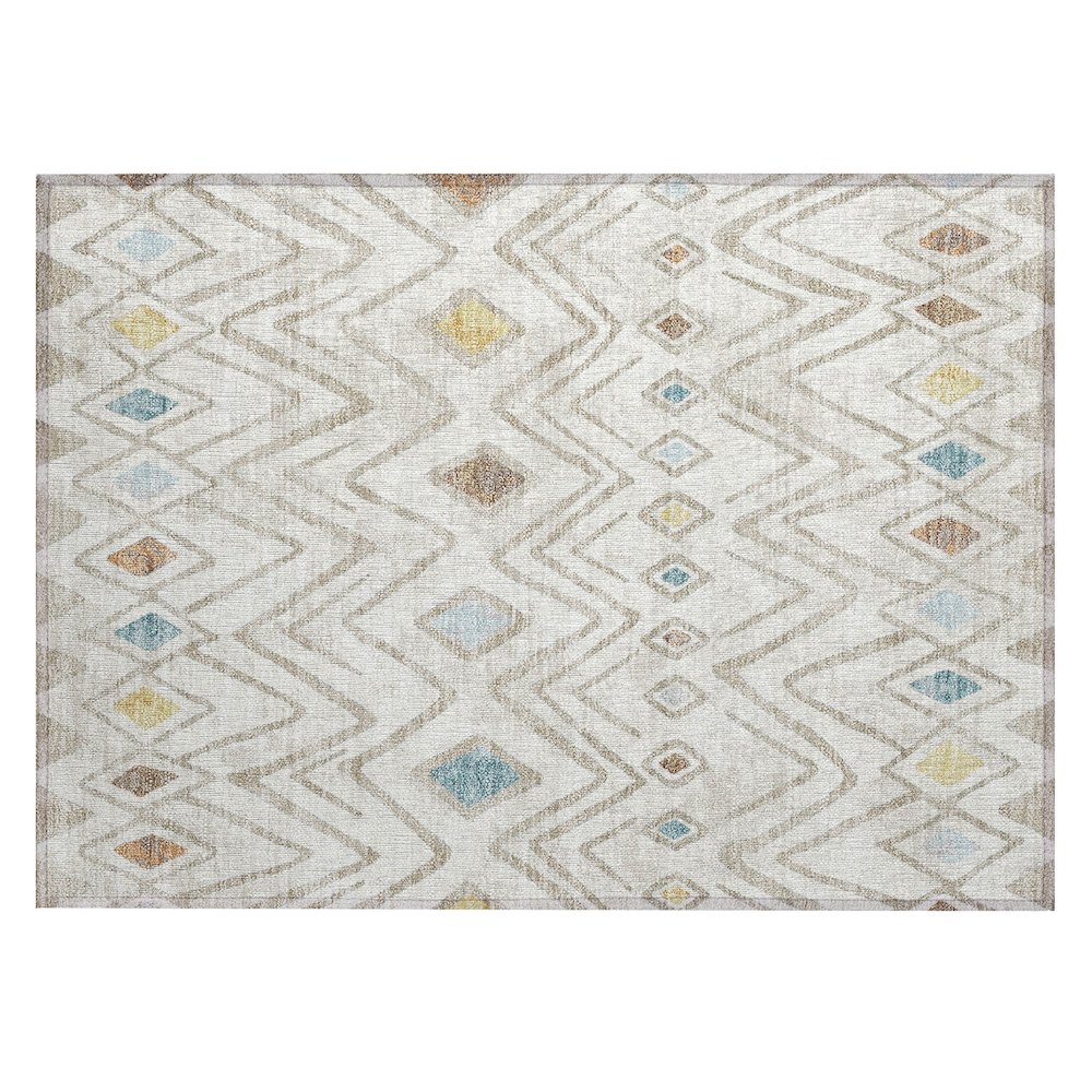 Machine Washable Indoor/Outdoor Chantille ACN2702 Ivory 1'8" x 2'6" Rug. Picture 1