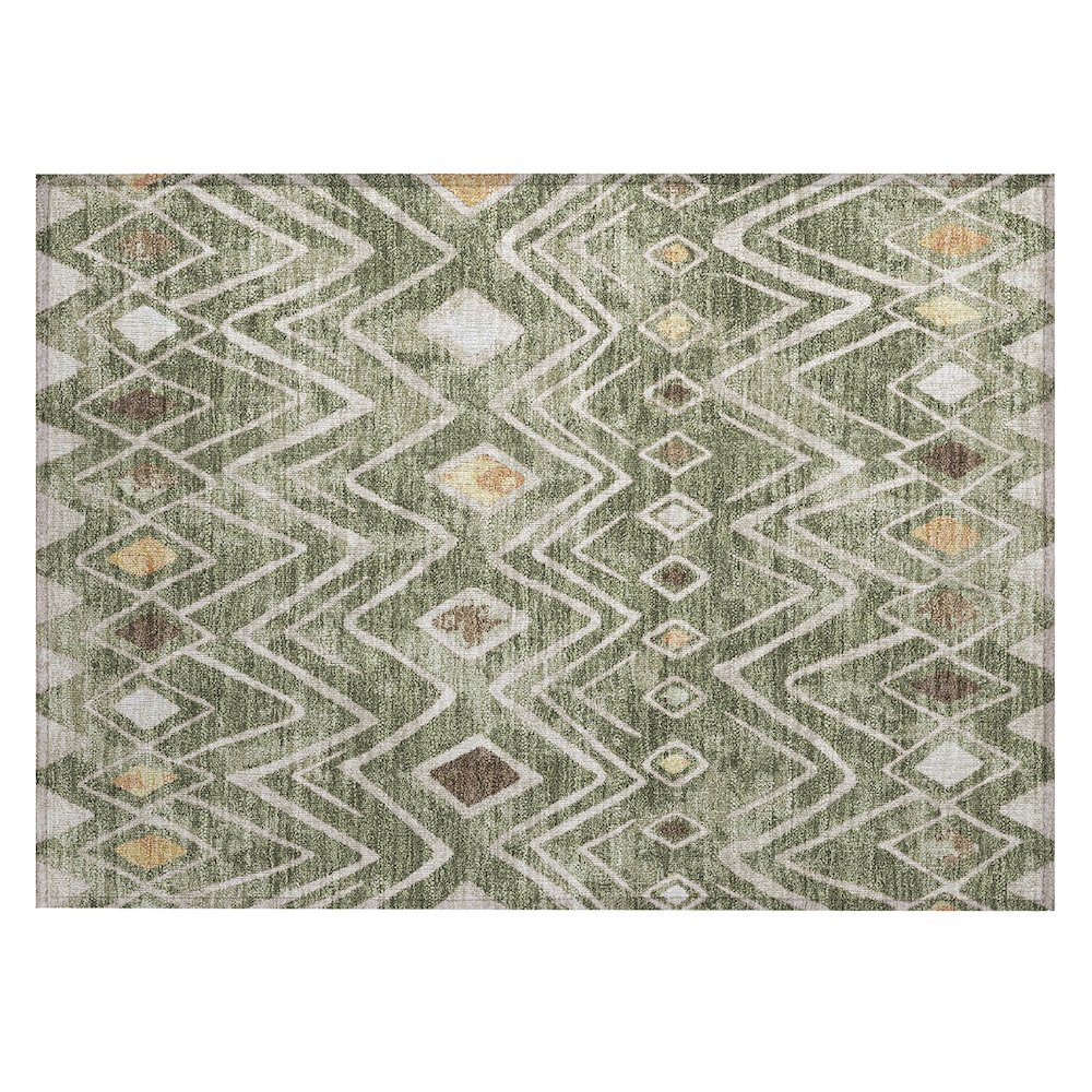 Machine Washable Indoor/Outdoor Chantille ACN2702 Green 1'8" x 2'6" Rug. Picture 1