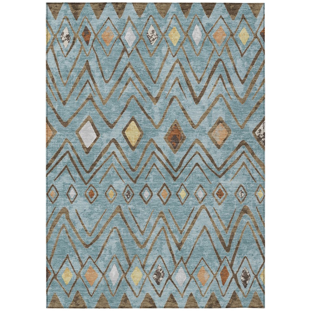 Machine Washable Indoor/Outdoor Chantille ACN2702 Teal 2'6" x 3'10" Rug. Picture 1