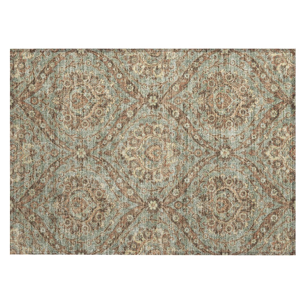 Machine Washable Indoor/Outdoor Chantille ACN2703 Green 1'8" x 2'6" Rug. Picture 1