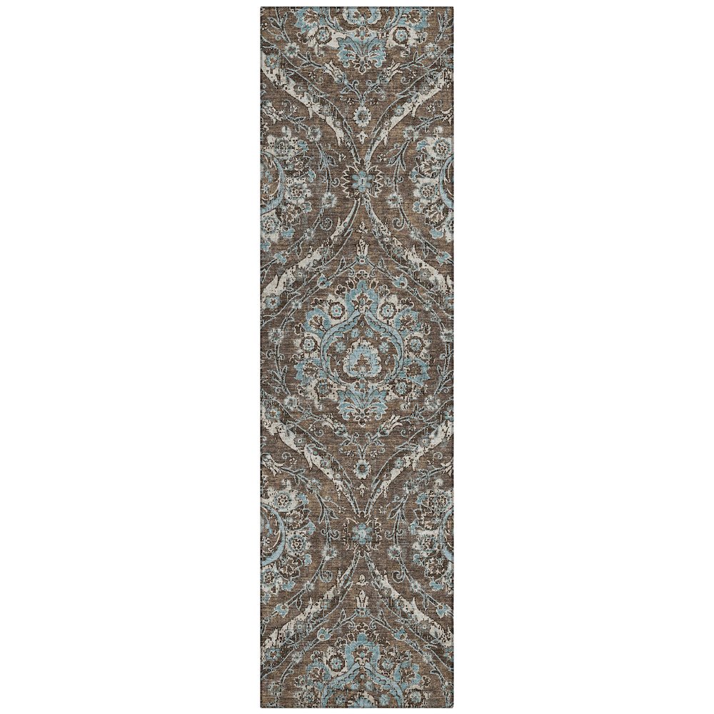 Machine Washable Indoor/Outdoor Chantille ACN2703 Brown 2'3" x 7'6" Runner Rug. Picture 1