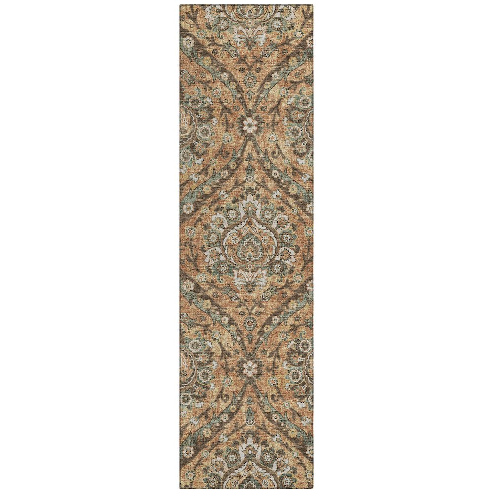 Machine Washable Indoor/Outdoor Chantille ACN2703 Orange 2'3" x 7'6" Runner Rug. Picture 1