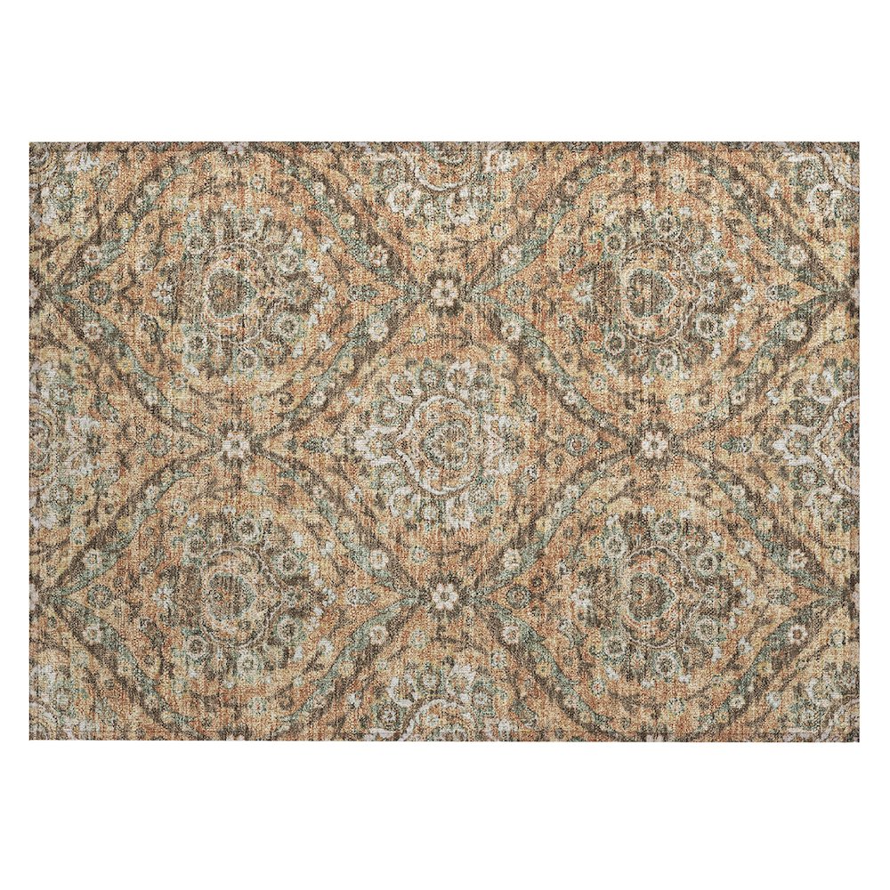 Machine Washable Indoor/Outdoor Chantille ACN2703 Orange 1'8" x 2'6" Rug. Picture 1