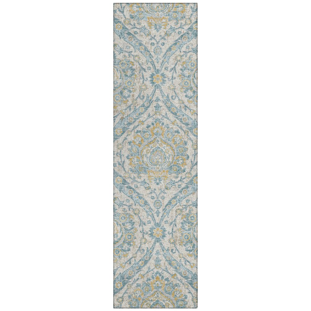 Machine Washable Indoor/Outdoor Chantille ACN2703 Ivory 2'3" x 7'6" Runner Rug. Picture 1