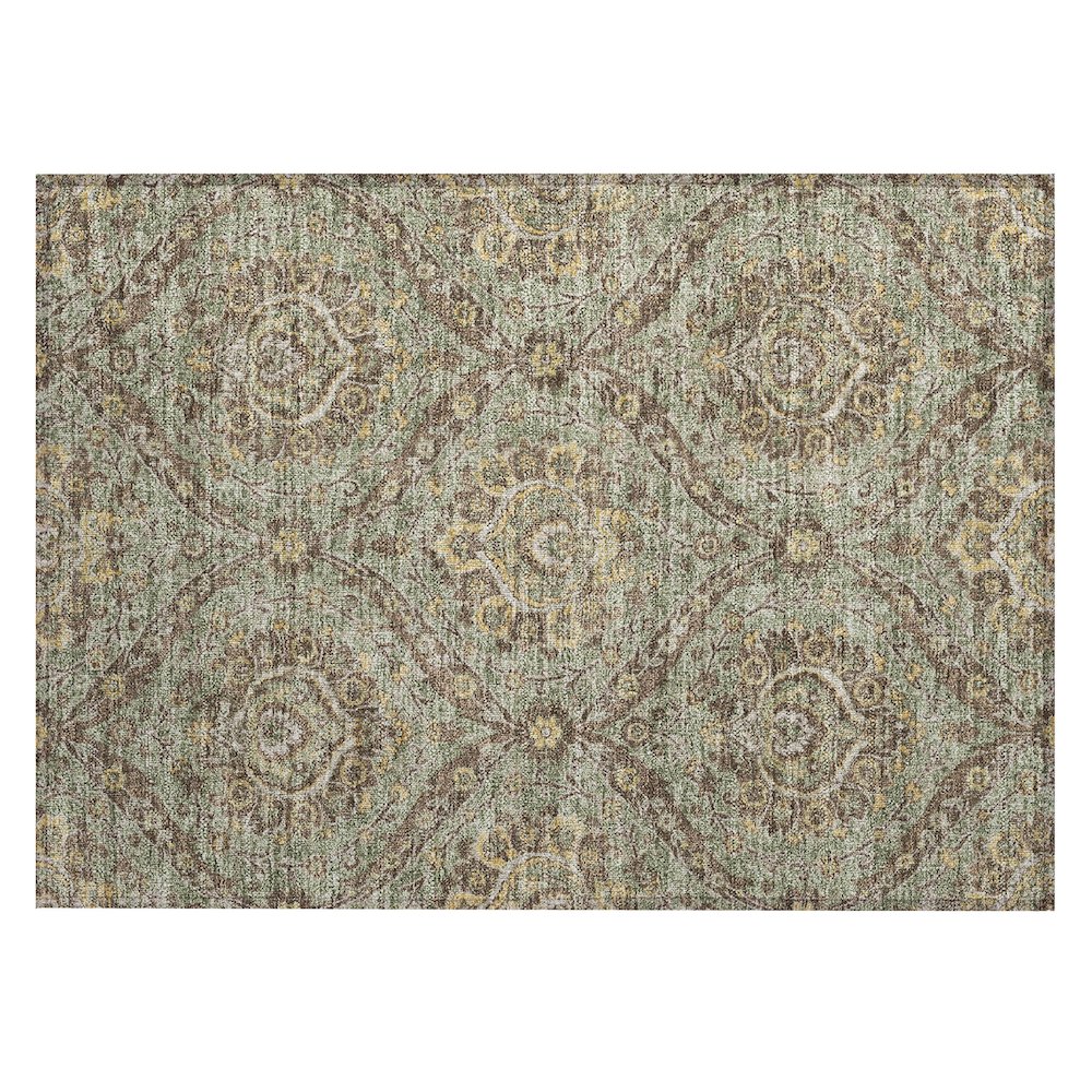 Machine Washable Indoor/Outdoor Chantille ACN2703 Green 1'8" x 2'6" Rug. Picture 1