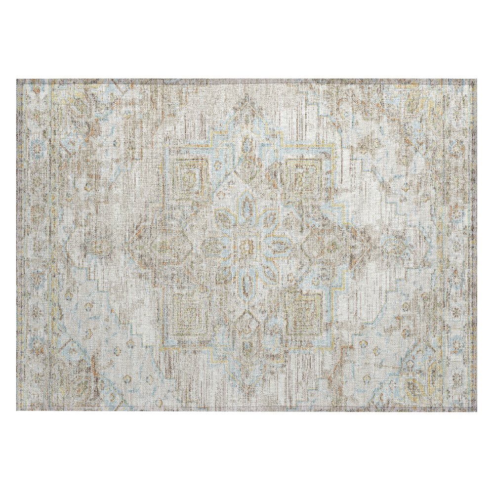 Machine Washable Indoor/Outdoor Chantille ACN2704 Ivory 1'8" x 2'6" Rug. Picture 1