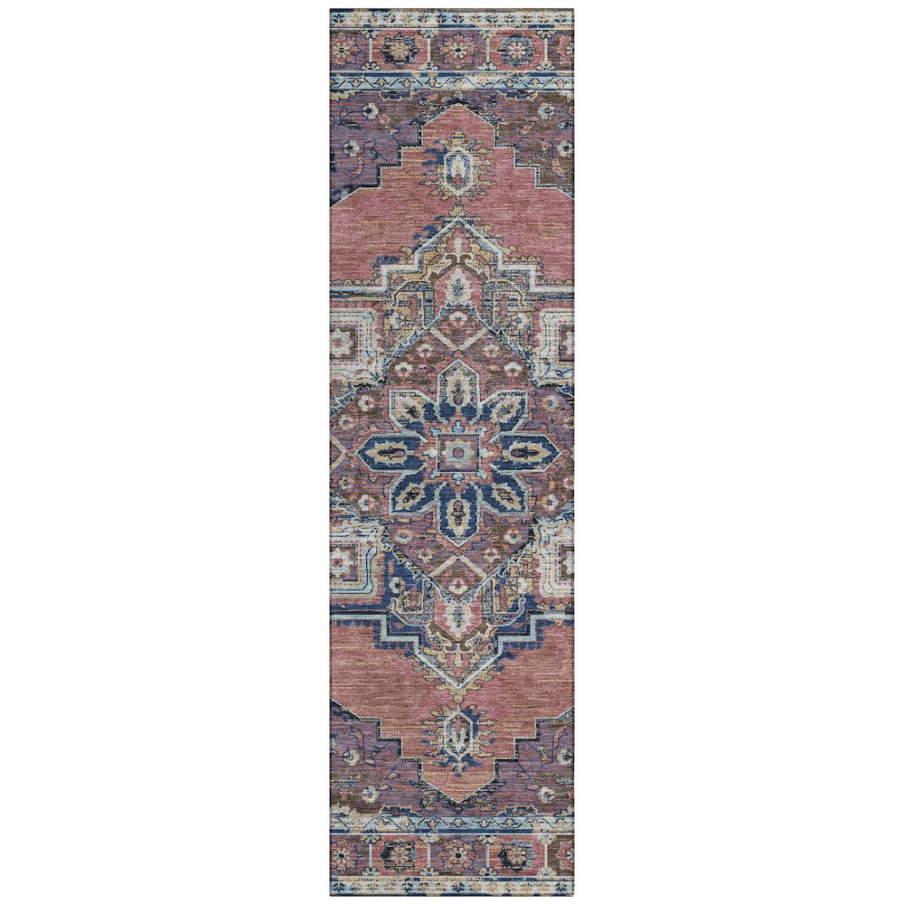 Machine Washable Indoor/Outdoor Chantille ACN2704 Red 2'3" x 7'6" Runner Rug. Picture 1