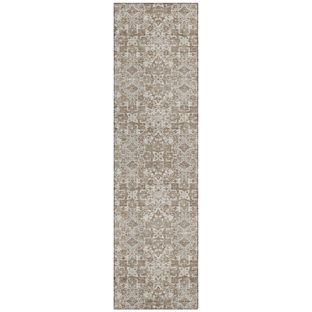 Machine Washable Indoor/Outdoor Chantille ACN2705 Brown 2'3" x 7'6" Runner Rug. Picture 1
