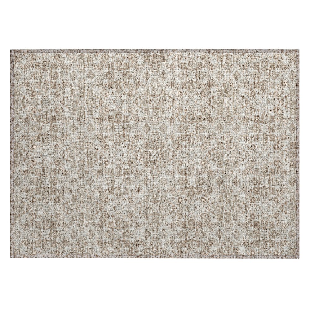 Machine Washable Indoor/Outdoor Chantille ACN2705 Brown 1'8" x 2'6" Rug. Picture 1