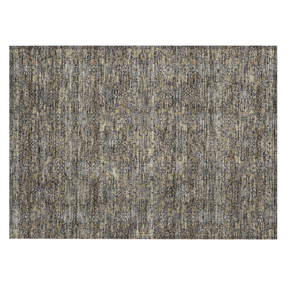 Machine Washable Indoor/Outdoor Chantille ACN2705 Black 1'8" x 2'6" Rug. Picture 1