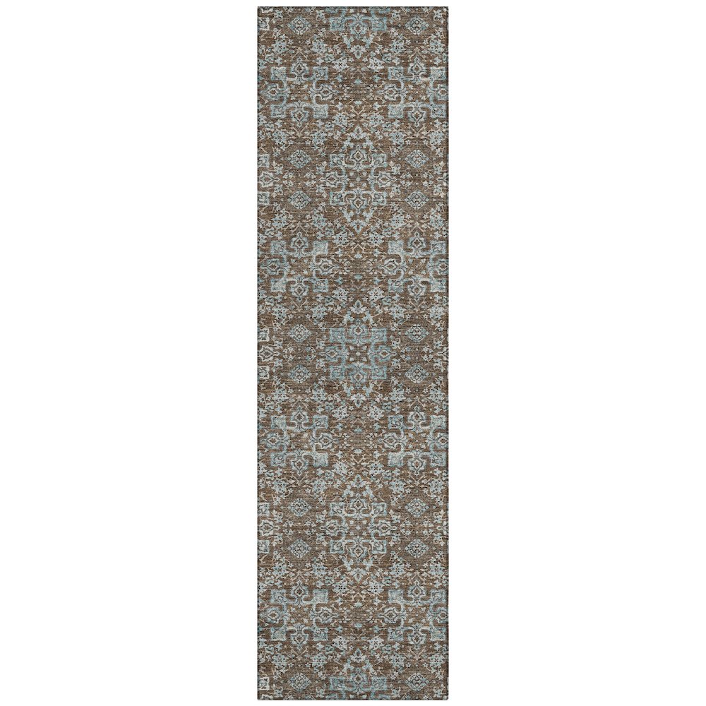 Machine Washable Indoor/Outdoor Chantille ACN2705 Brown 2'3" x 7'6" Runner Rug. Picture 1