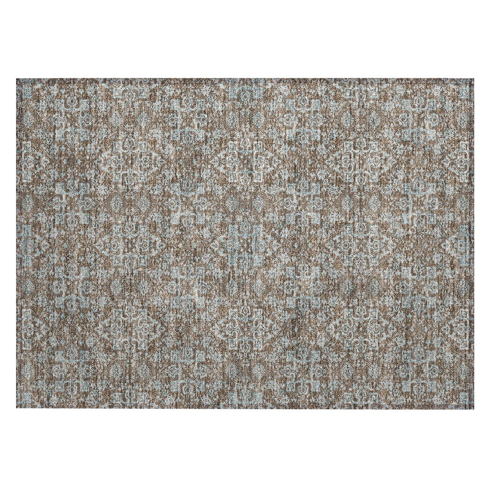 Machine Washable Indoor/Outdoor Chantille ACN2705 Brown 1'8" x 2'6" Rug. Picture 1