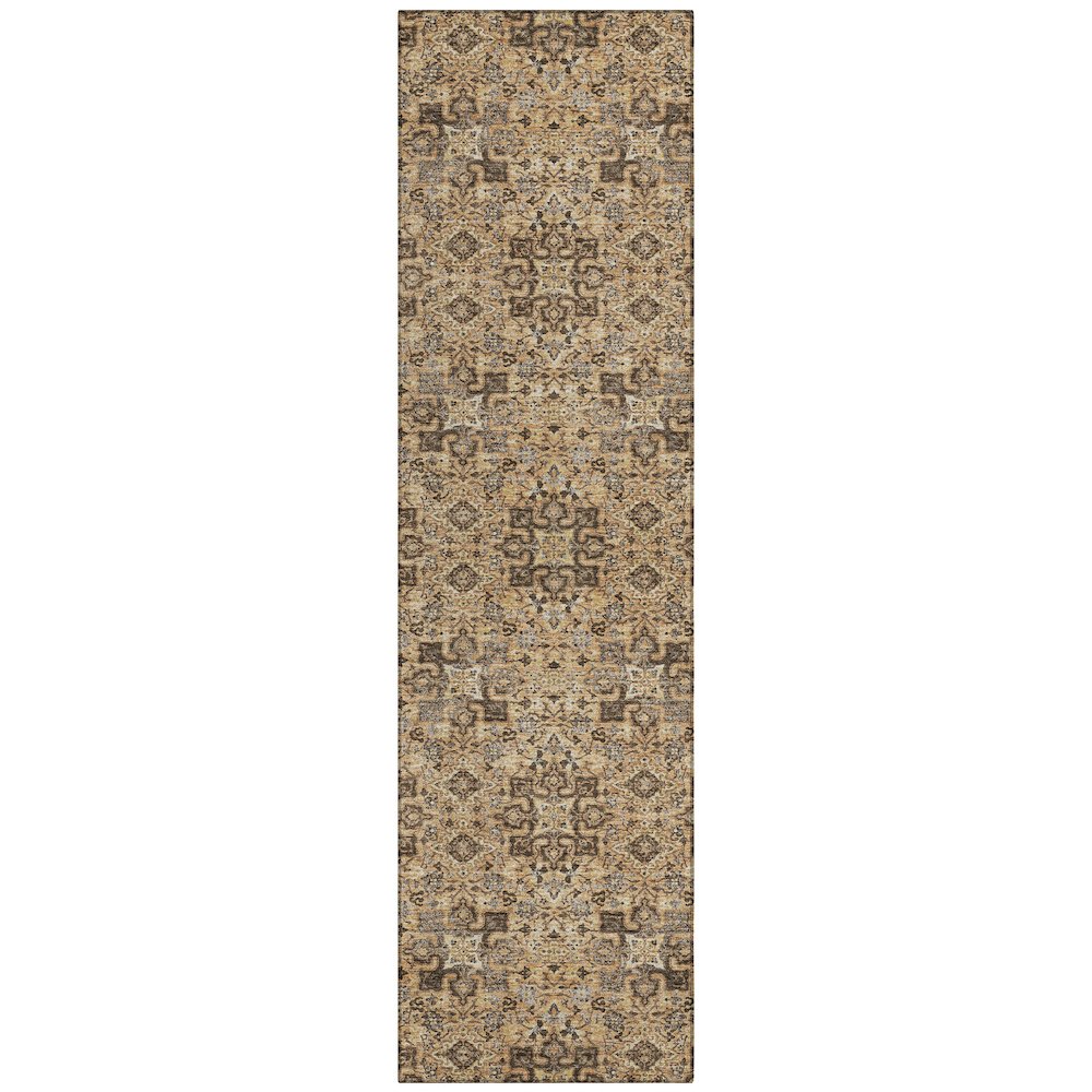 Machine Washable Indoor/Outdoor Chantille ACN2705 Orange 2'3" x 7'6" Runner Rug. Picture 1