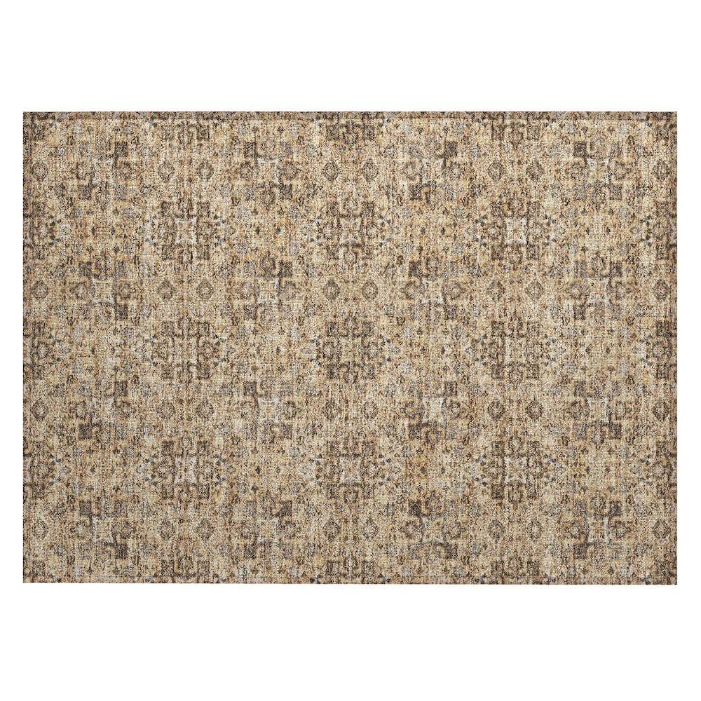 Machine Washable Indoor/Outdoor Chantille ACN2705 Orange 1'8" x 2'6" Rug. Picture 1