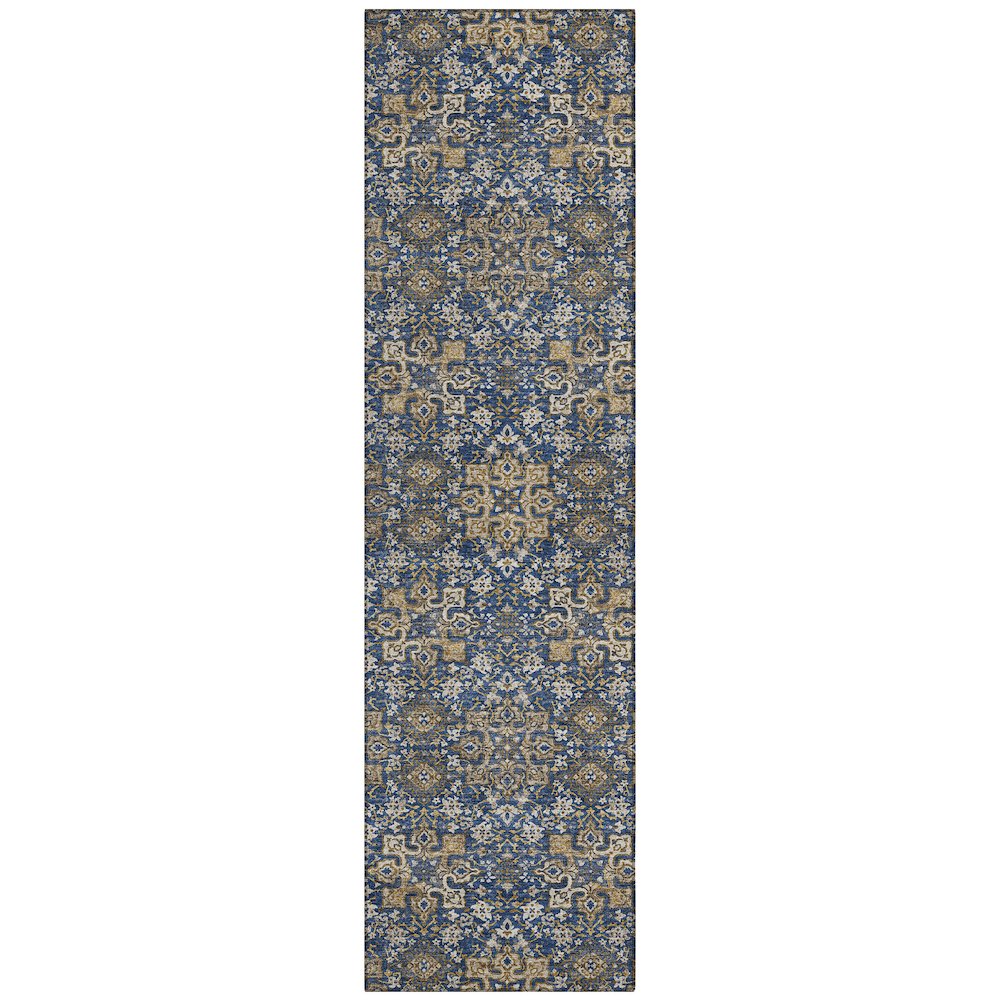 Machine Washable Indoor/Outdoor Chantille ACN2705 Blue 2'3" x 7'6" Runner Rug. Picture 1
