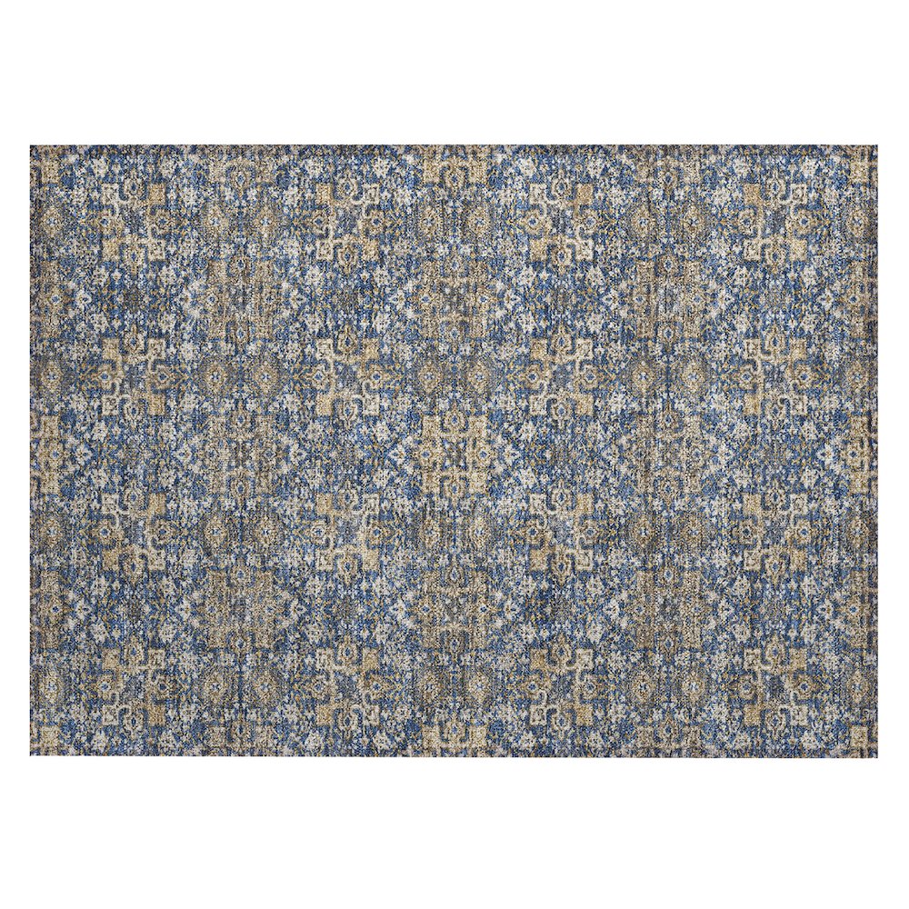 Machine Washable Indoor/Outdoor Chantille ACN2705 Blue 1'8" x 2'6" Rug. Picture 1