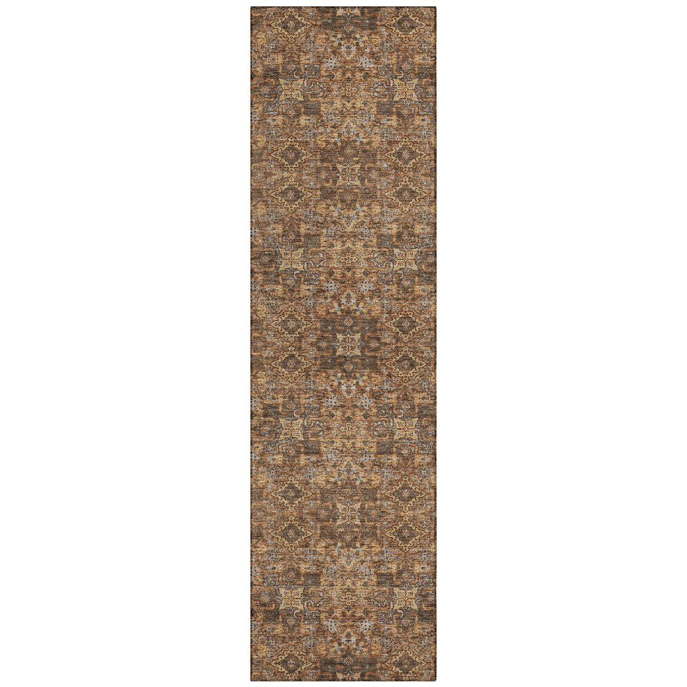 Machine Washable Indoor/Outdoor Chantille ACN2705 Orange 2'3" x 7'6" Runner Rug. Picture 1